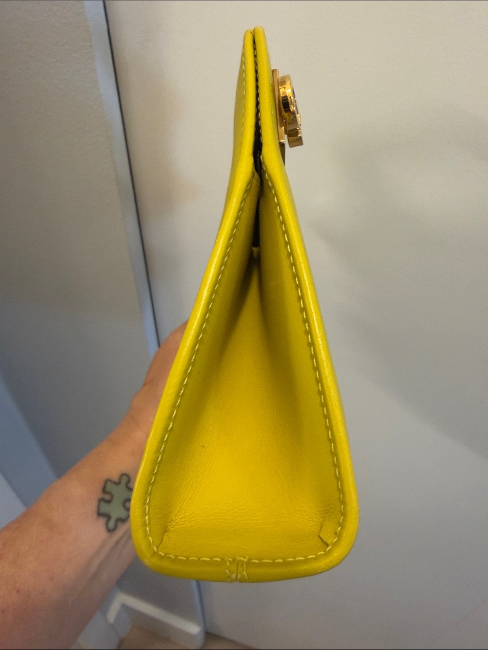 Salvatore Ferragamo Yellow Mini Top-Handle Bag with Gold Hardware - Picture 8 of 10